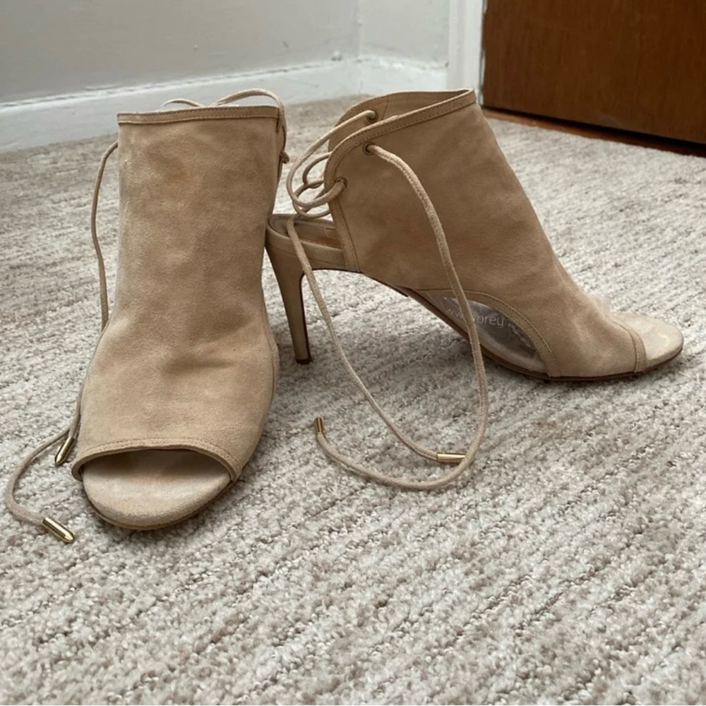 Aquazzura lace up tie suede heels size 37 made in Italy
